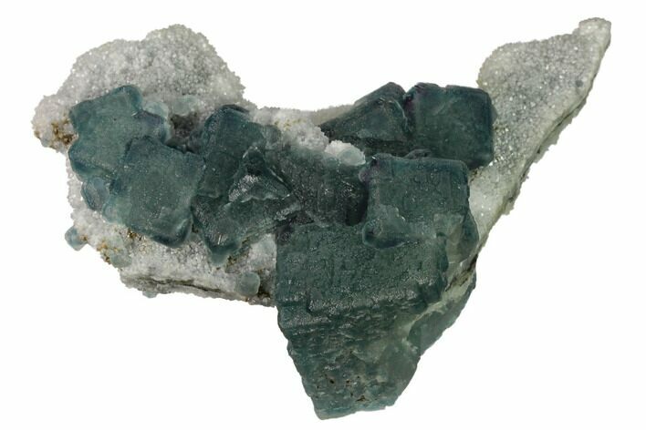 Multicolored Fluorite Crystals on Quartz - China #164032
